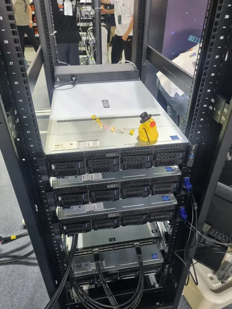 Our cluster in its rack at the ASC finals in Wuxi.